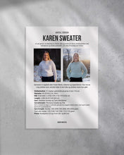 Last inn bildet i Galleri-visningsprogrammet, Forside på strikkeoppskrift til Karen Sweater