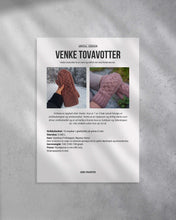 Last inn bildet i Galleri-visningsprogrammet, Strikkeoppskrift på Venke Tovavotter en varm vott med flettemønster