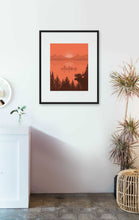 Last inn bildet i Galleri-visningsprogrammet, Elg i solnedgang | Digital Kunst | Plakat | Poster | Veggkunst

