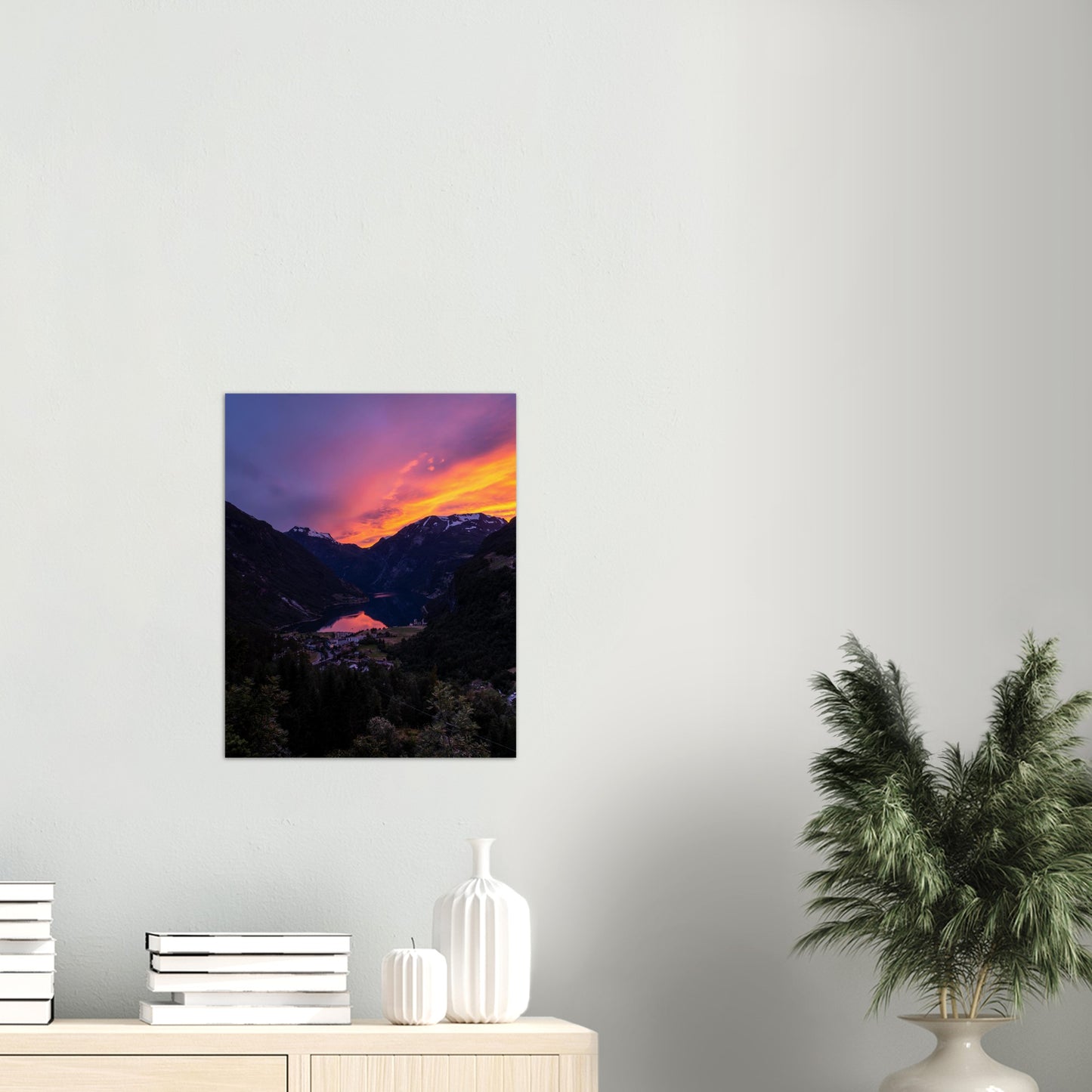 Solnedgang i Geiranger | Fotokunst | Plakat | Poster | Veggkunst