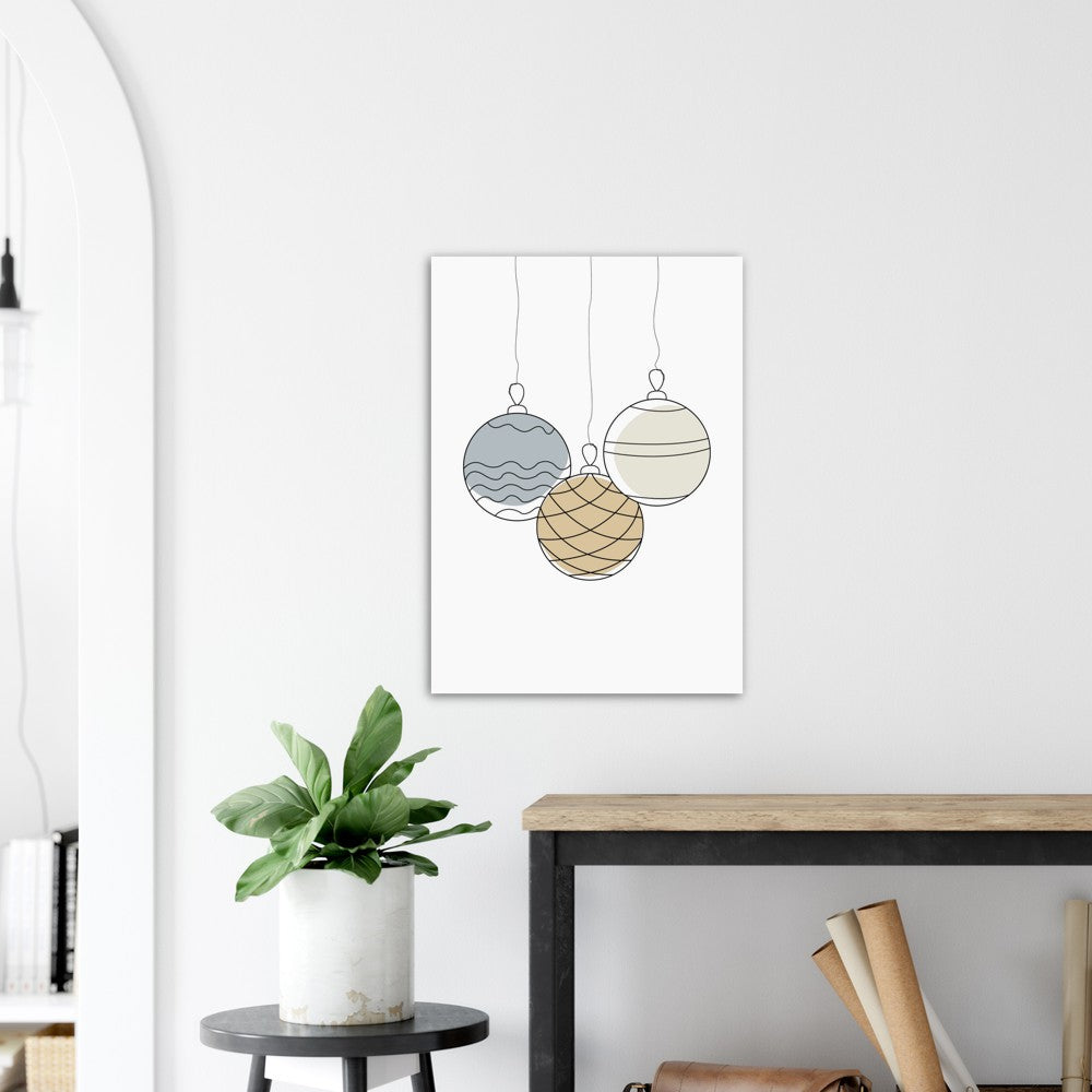 Julekuler Line Art | Julepynt | Plakat | Poster | Jul | Juledekorasjon
