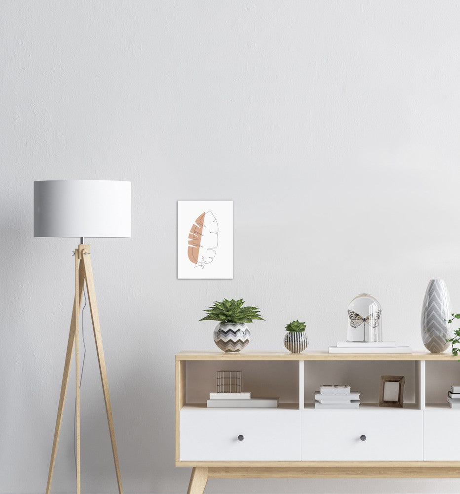 Bananblad | Line Art | Poster | Plakat | Beige | Kunst