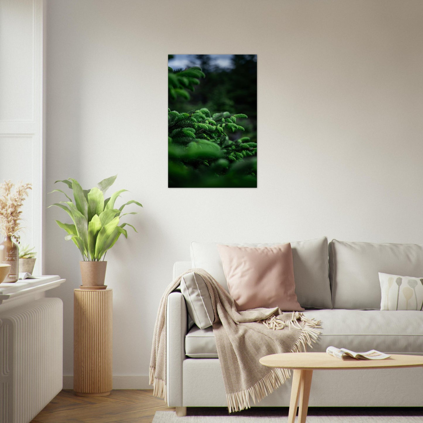 Fotografi av nye granskudd. Poster - Plakat - gran - Grønn 60x90