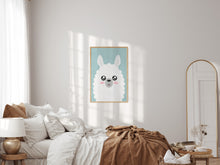 Last inn bildet i Galleri-visningsprogrammet, Alpakkaen - Plakat - Poster - Til Barnerommet - Soverom - Blå
