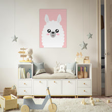 Last inn bildet i Galleri-visningsprogrammet, Alpakkaen - Plakat - Poster - Til Barnerommet - Kunst - Rosa - 70x100
