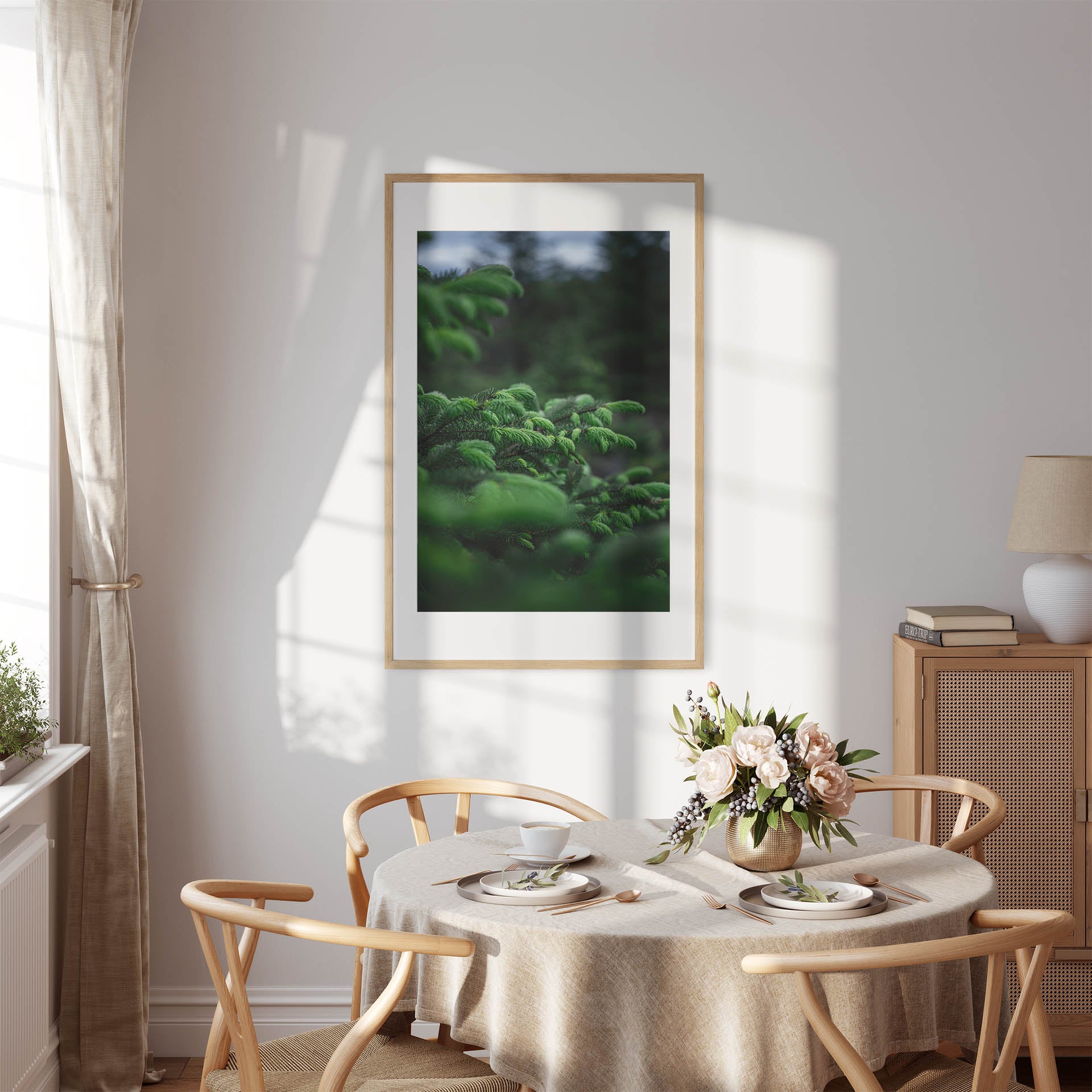 Fotografi av nye granskudd. Poster - Plakat - gran - Grønn