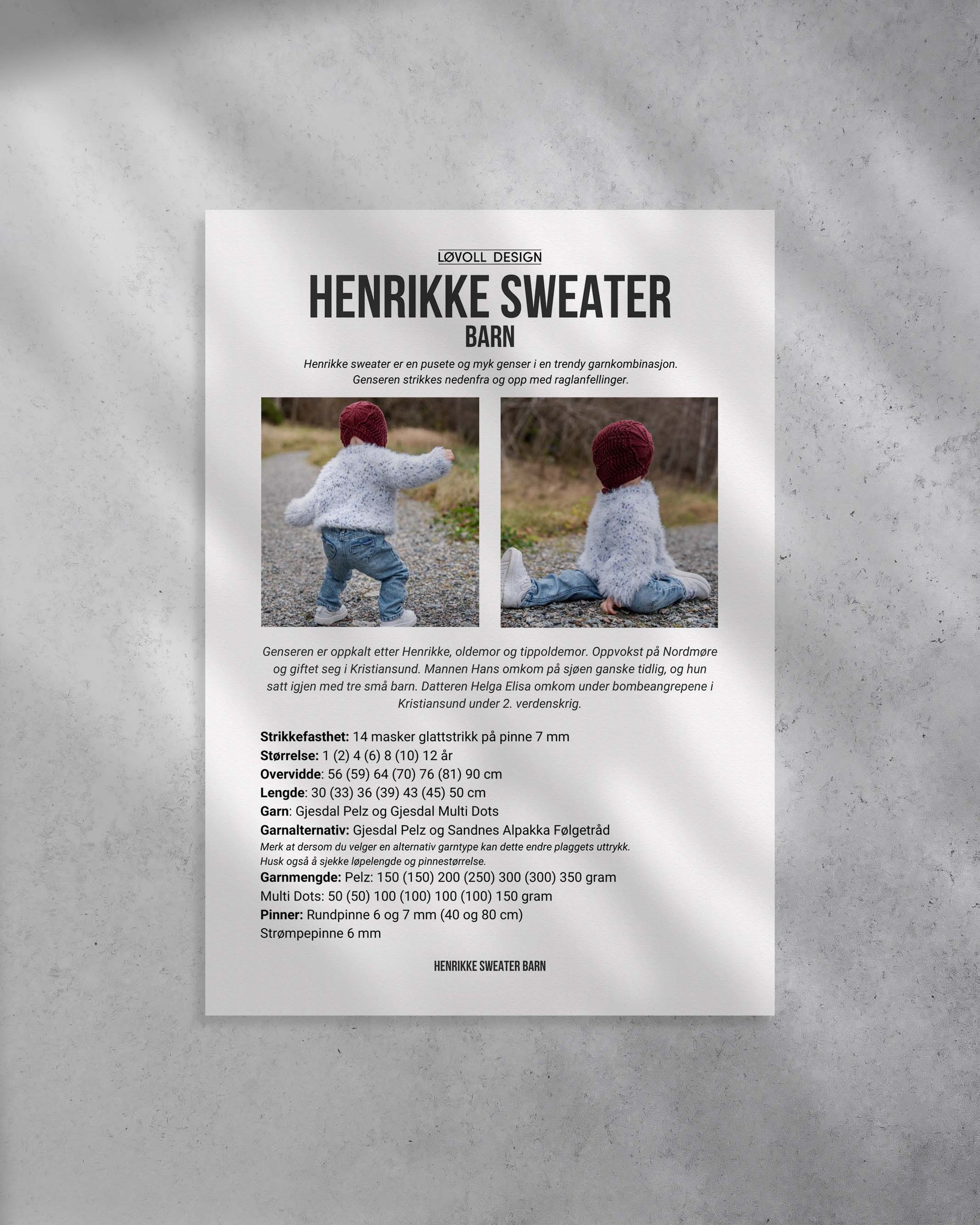 Henrikke sweater er en pusete og myk genser i en trendy og tidløs garnkombinasjon.