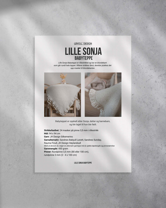 Lille Sonja Babyteppe er et mykt og godt teppe i et tidlløst, søtt, og moderne uttrykk i Nordisk design.