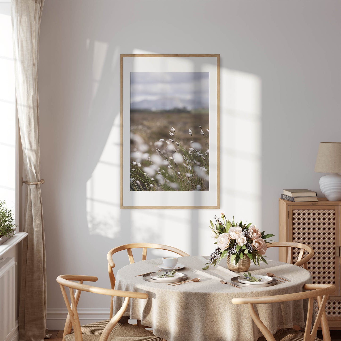 Fotografi av myrull i en myr på Sunnmøre. Poster - Plakat - Strå