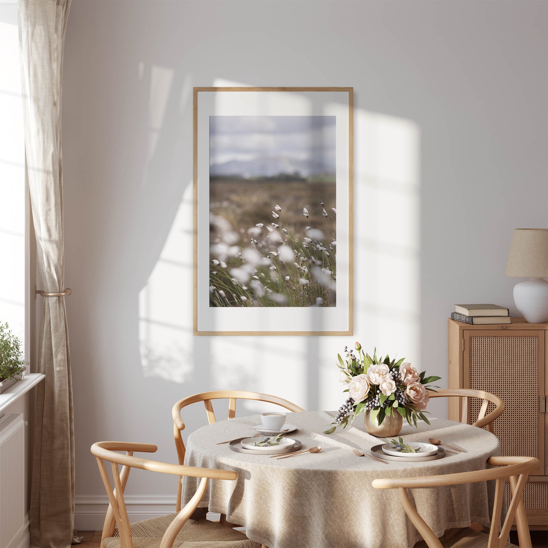Fotografi av myrull i en myr på Sunnmøre. Poster - Plakat - Strå