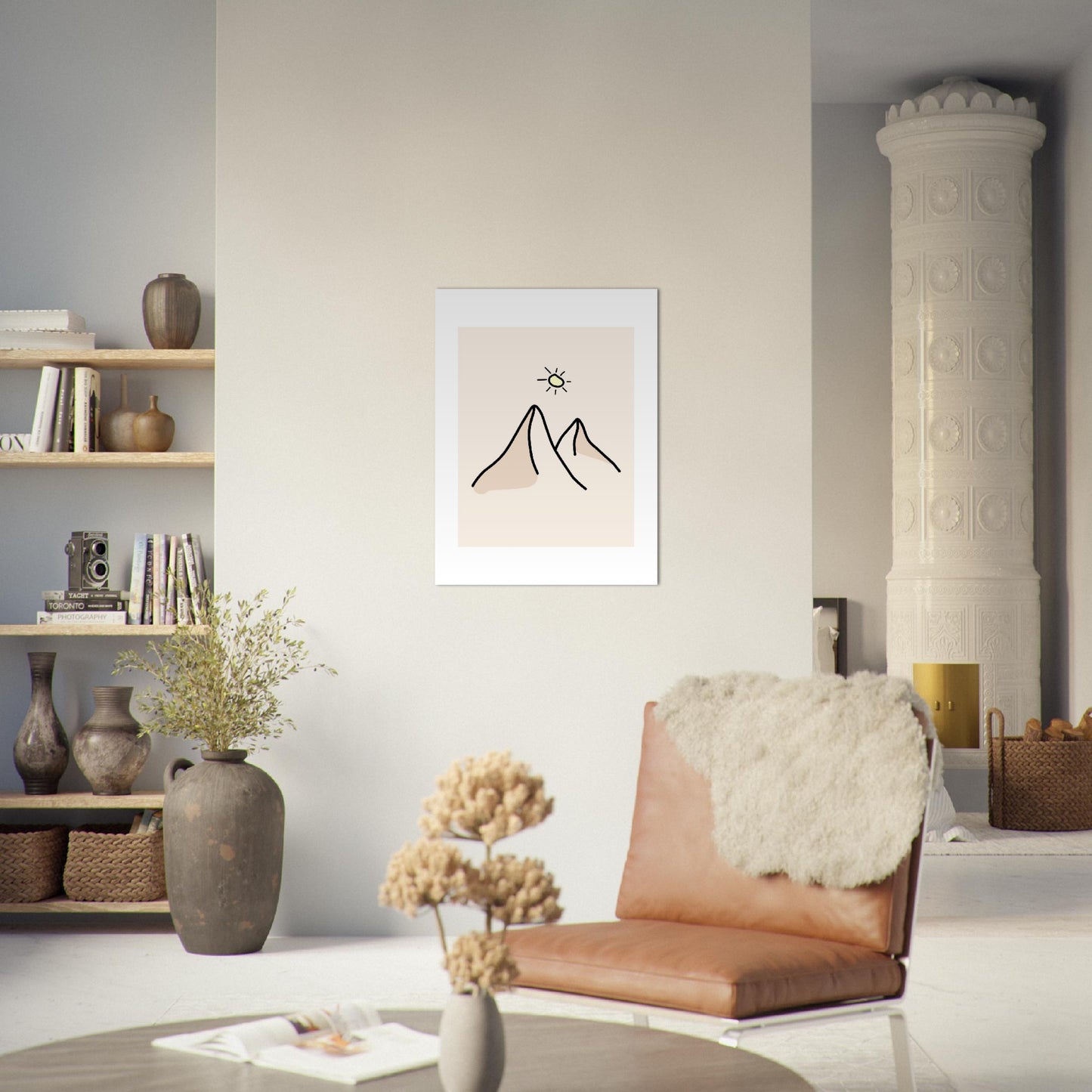 Enkelt Landskap nr.1 | Digital Kunst | Plakat | Poster | Veggkunst | Beige | Kunst