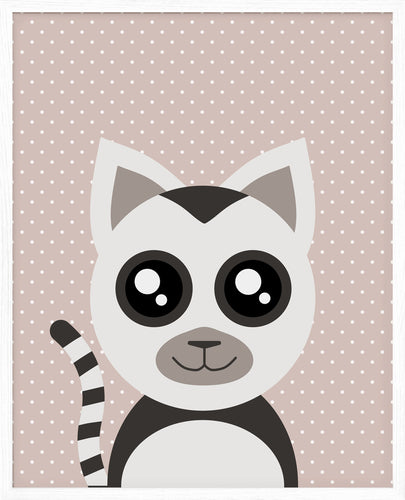 Lemuren | Søte Dyr | Plakat | Poster | Kunst til barn | Veggkunst