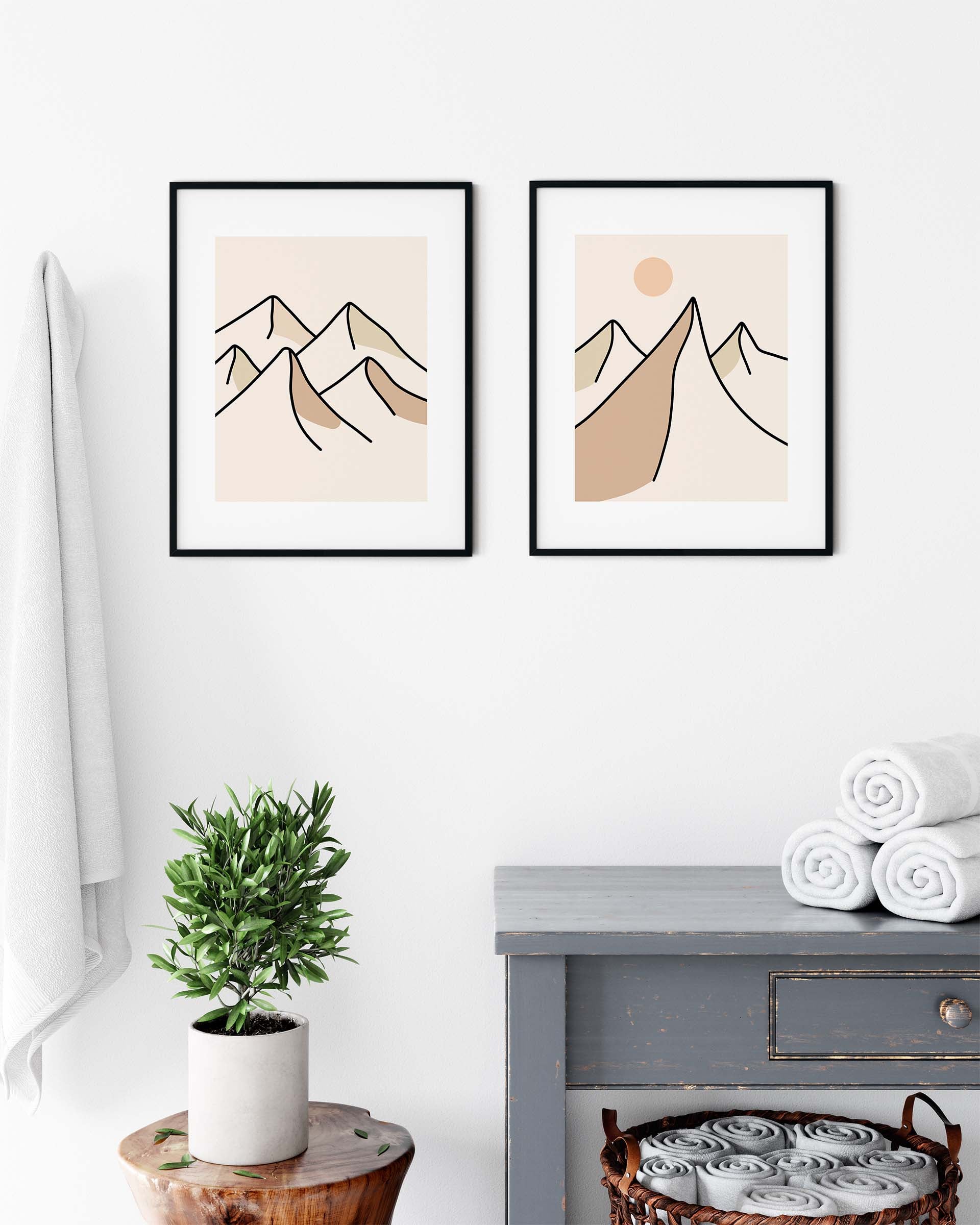 Enkelt Landskap nr.4 | Digital Kunst | Plakat | Poster | Veggkunst | Beige