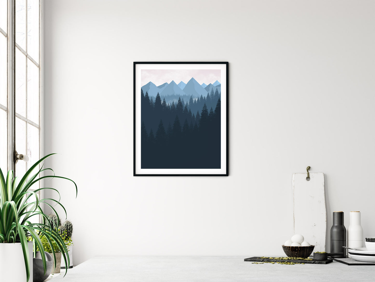 Marineblå Landskap nr.1 | Digital Kunst | Plakat | Poster | Veggkunst | Kunst | Marineblå