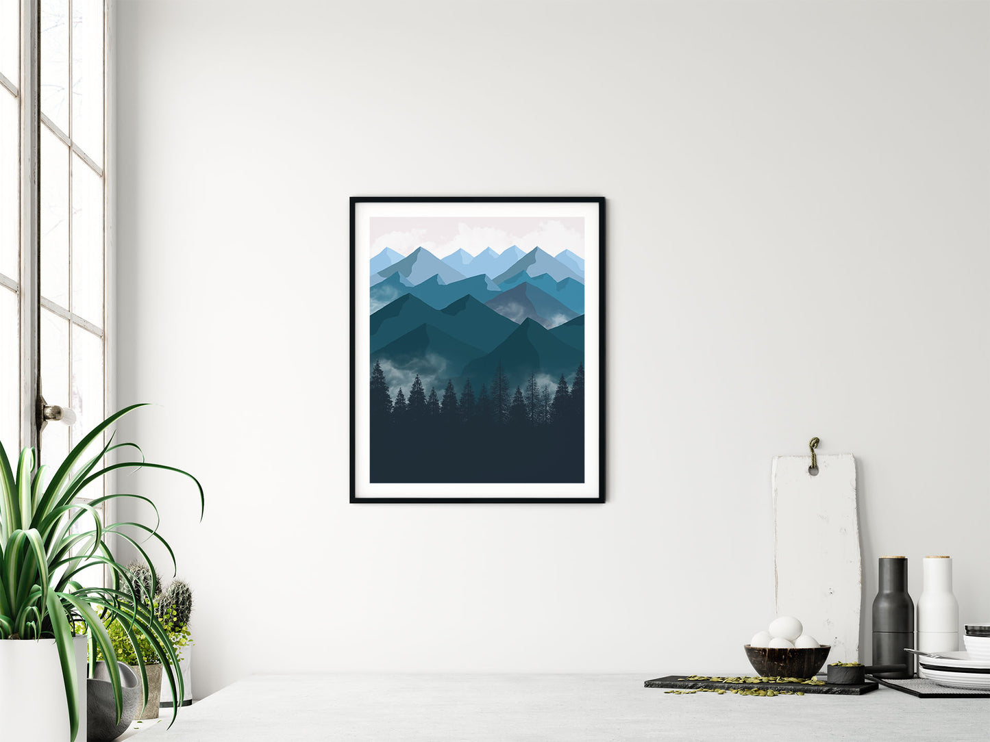 Marineblå Landskap nr.4 | Digital Kunst | Plakat | Poster | Veggkunst
