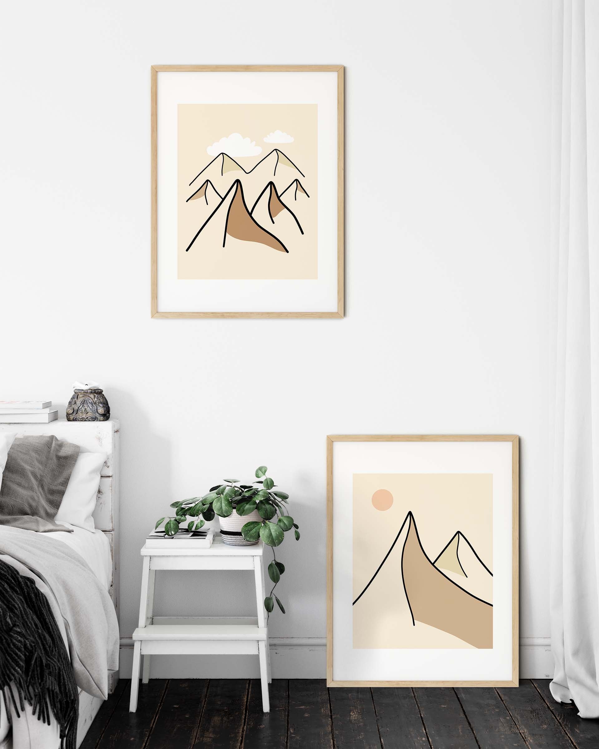 Enkelt Landskap nr.6 | Digital Kunst | Plakat | Poster | Veggkunst | Beige