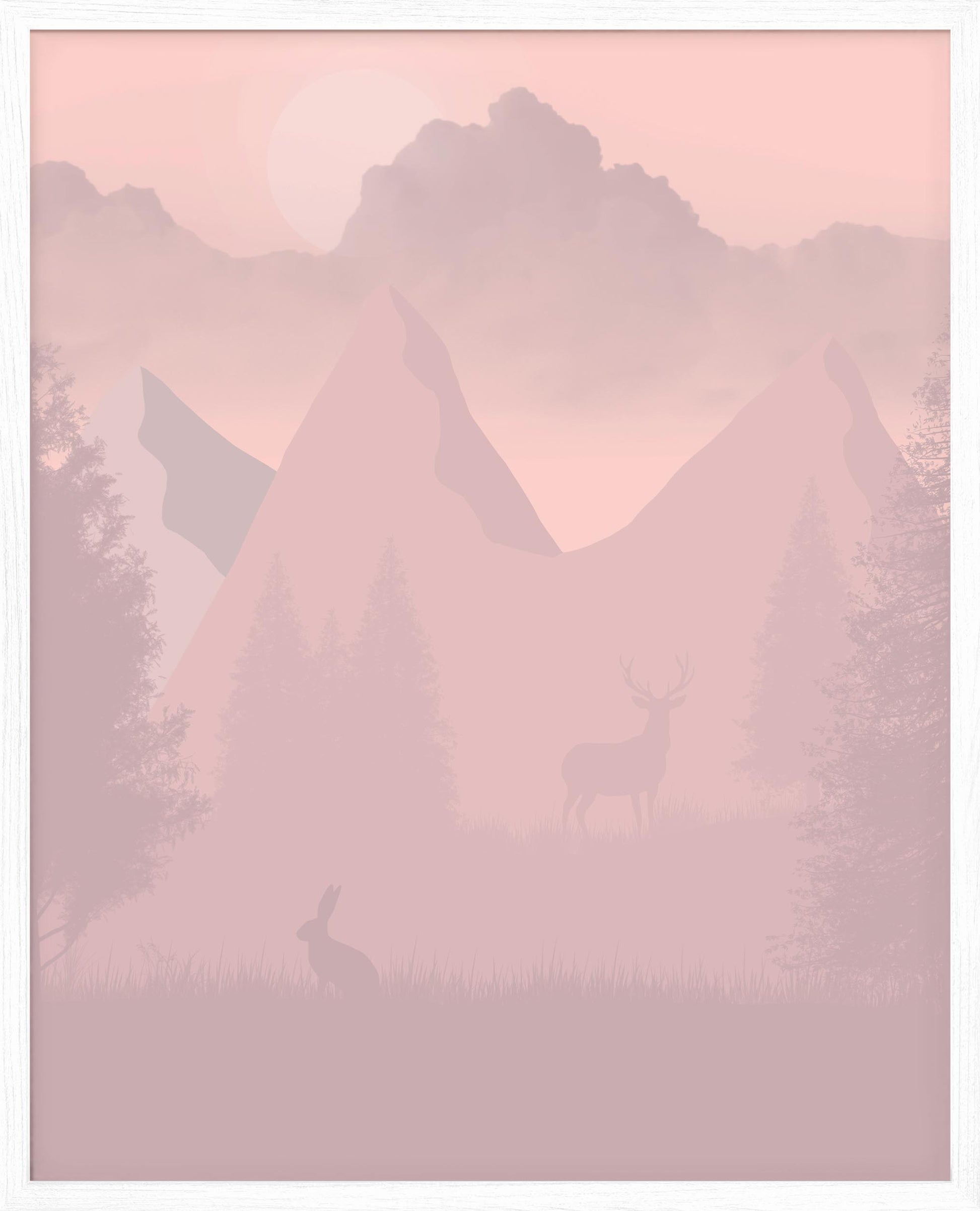Hjort & Kanin - Landskap | Digital Kunst | Plakat | Poster | Veggkunst