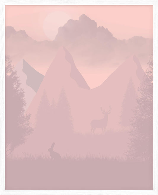 Hjort & Kanin - Landskap | Digital Kunst | Plakat | Poster | Veggkunst
