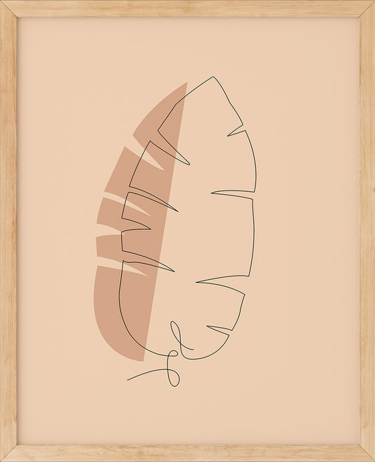 Bananblad | Line Art | Poster | Plakat | Beige | Kunst
