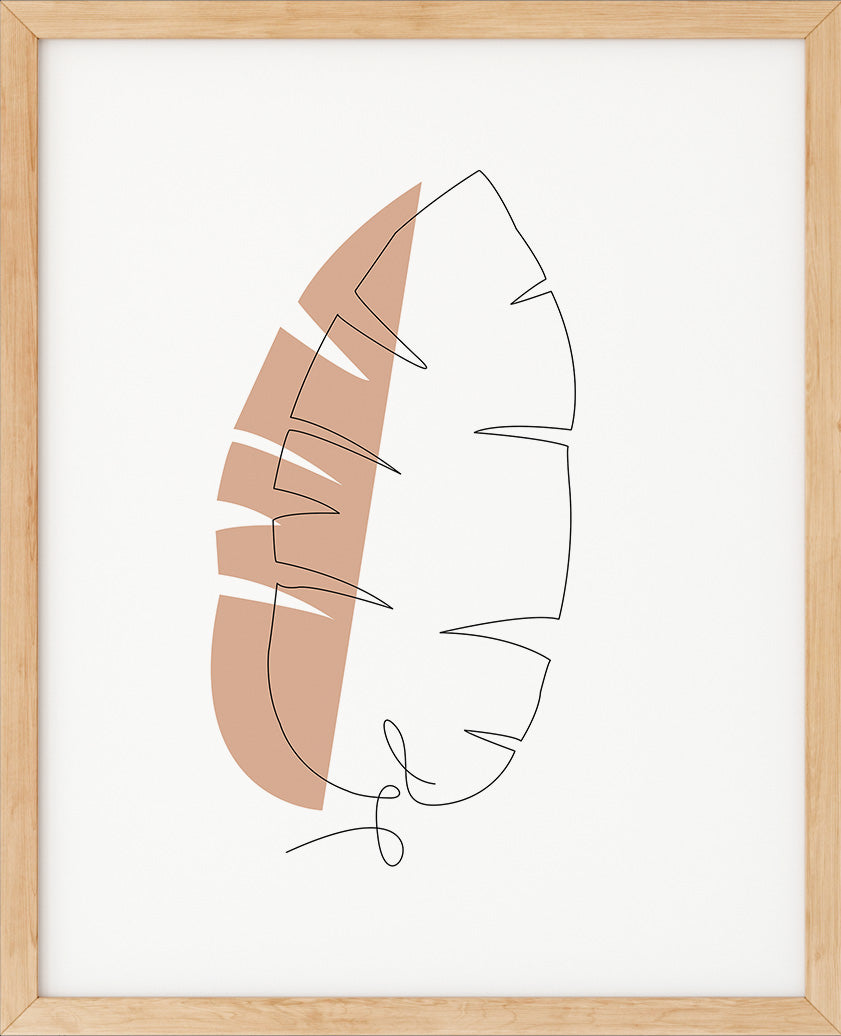 Bananblad | Line Art | Poster | Plakat | Beige | Kunst