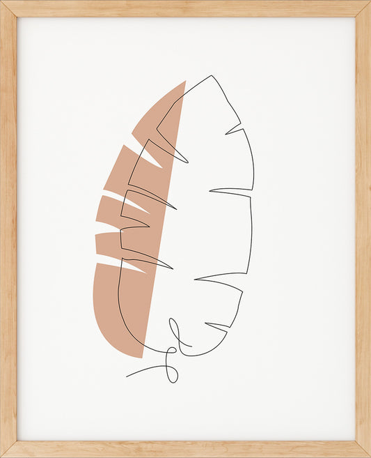 Bananblad | Line Art | Poster | Plakat | Beige | Kunst