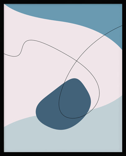 Blue Wind No.1 | Abstrakt | Line Art | Trendfarger | Kunst | Poster | Plakat