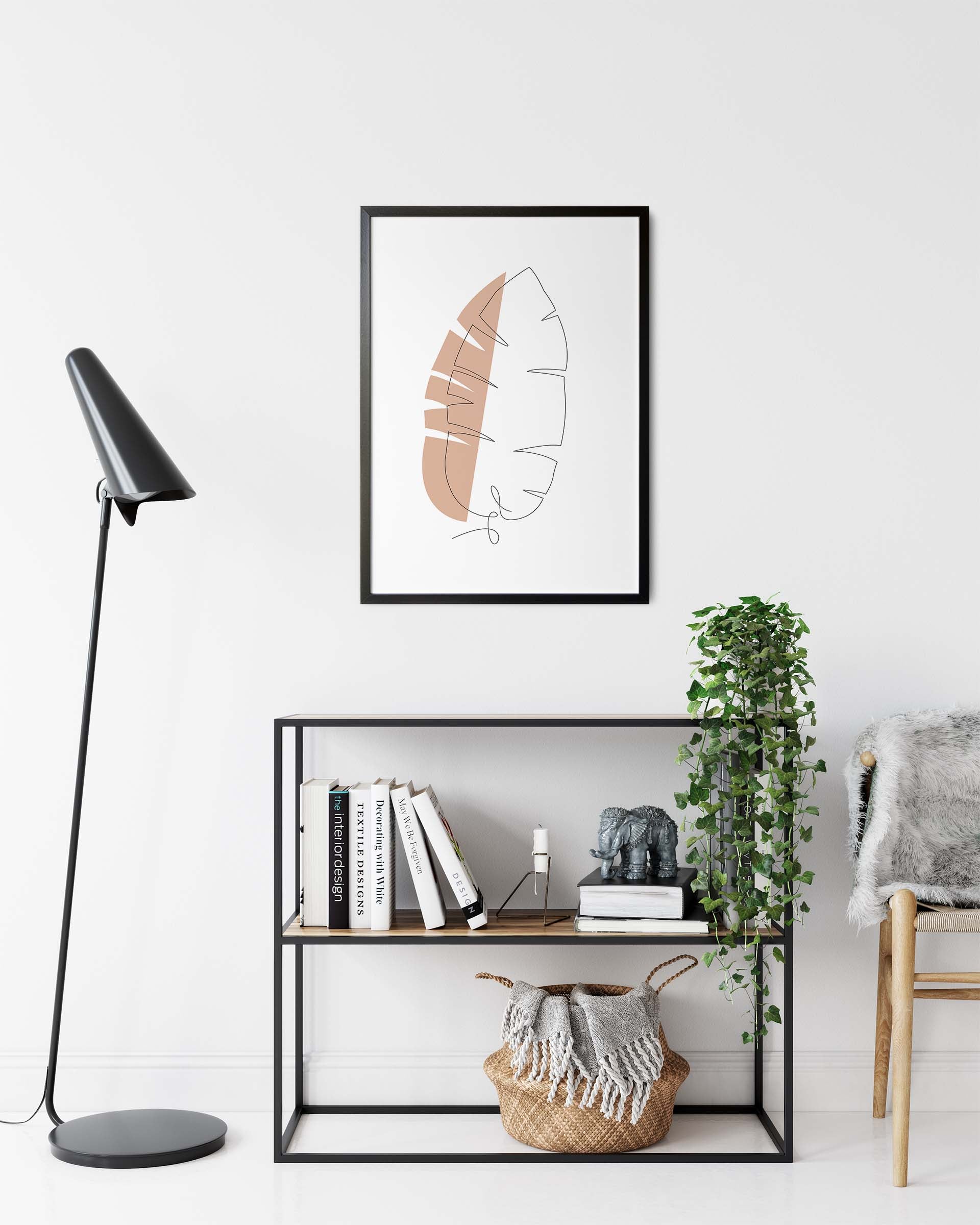 Bananblad | Line Art | Poster | Plakat | Beige | Kunst