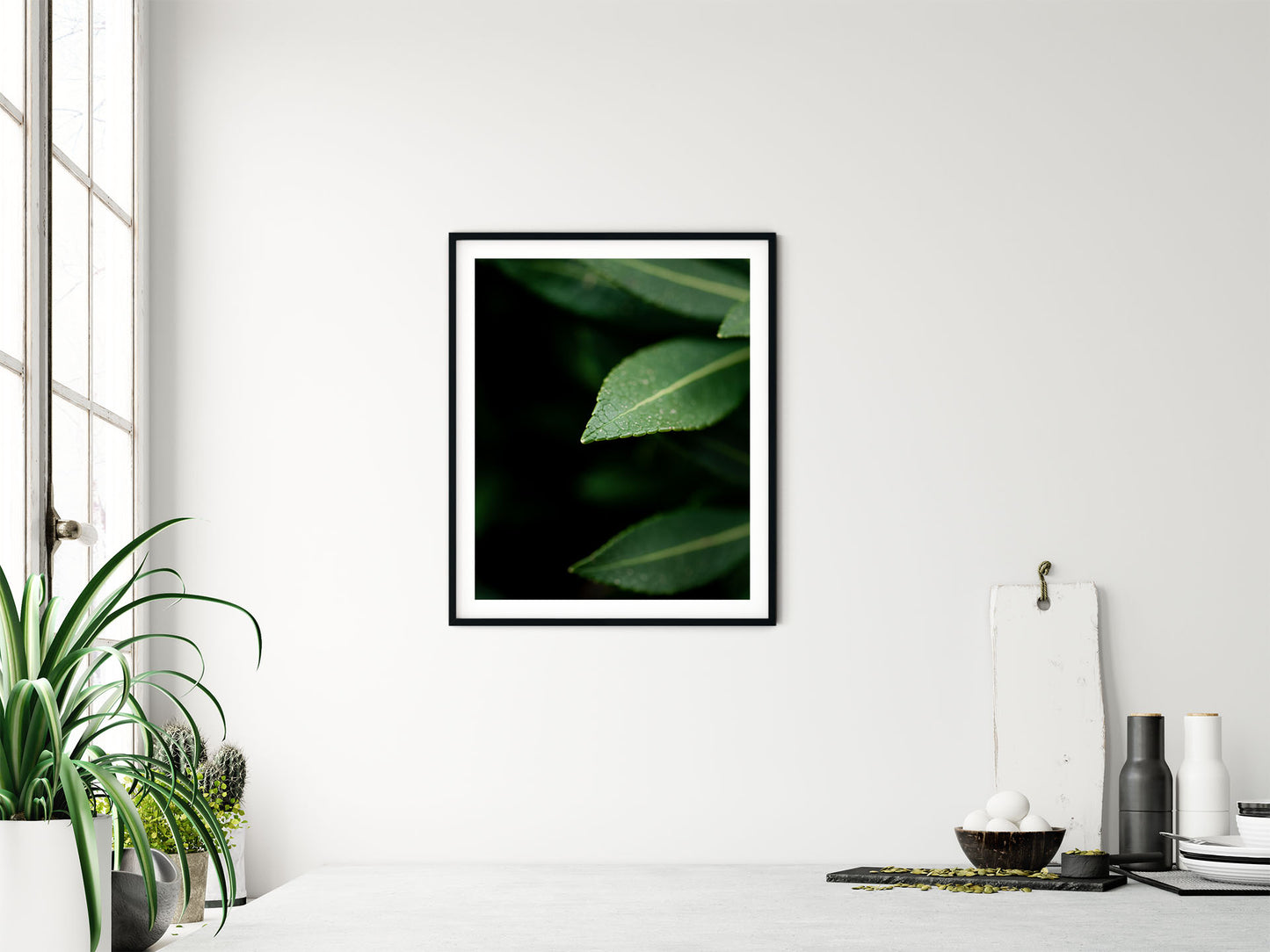 Blader nr.4 | Fotokunst | Plakat | Poster | Mørkegrønn | Blad