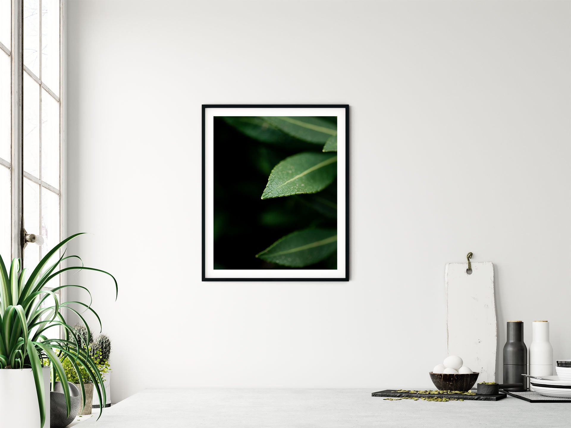 Blader nr.4 | Fotokunst | Plakat | Poster | Mørkegrønn | Blad