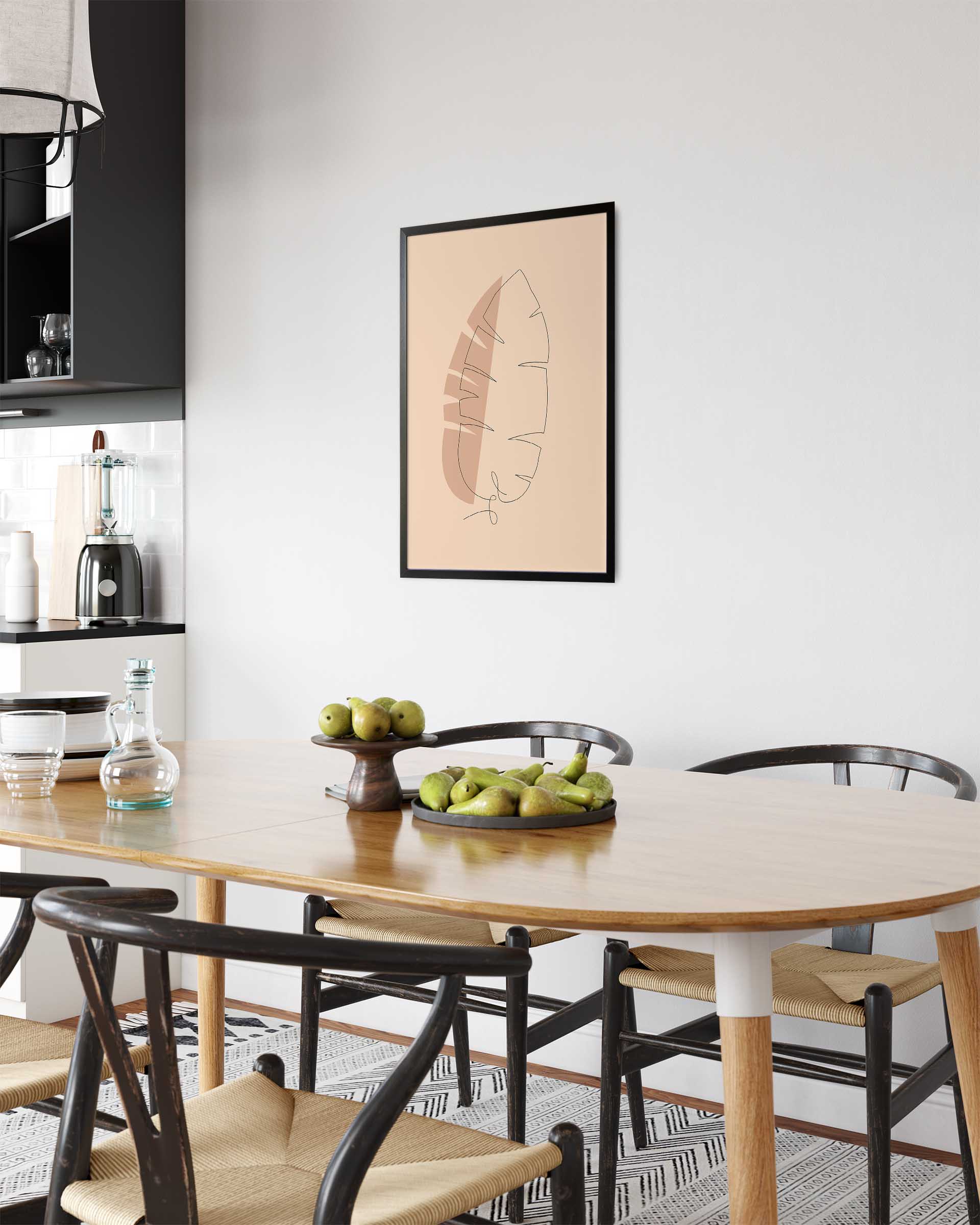 Bananblad | Line Art | Poster | Plakat | Beige | Kunst