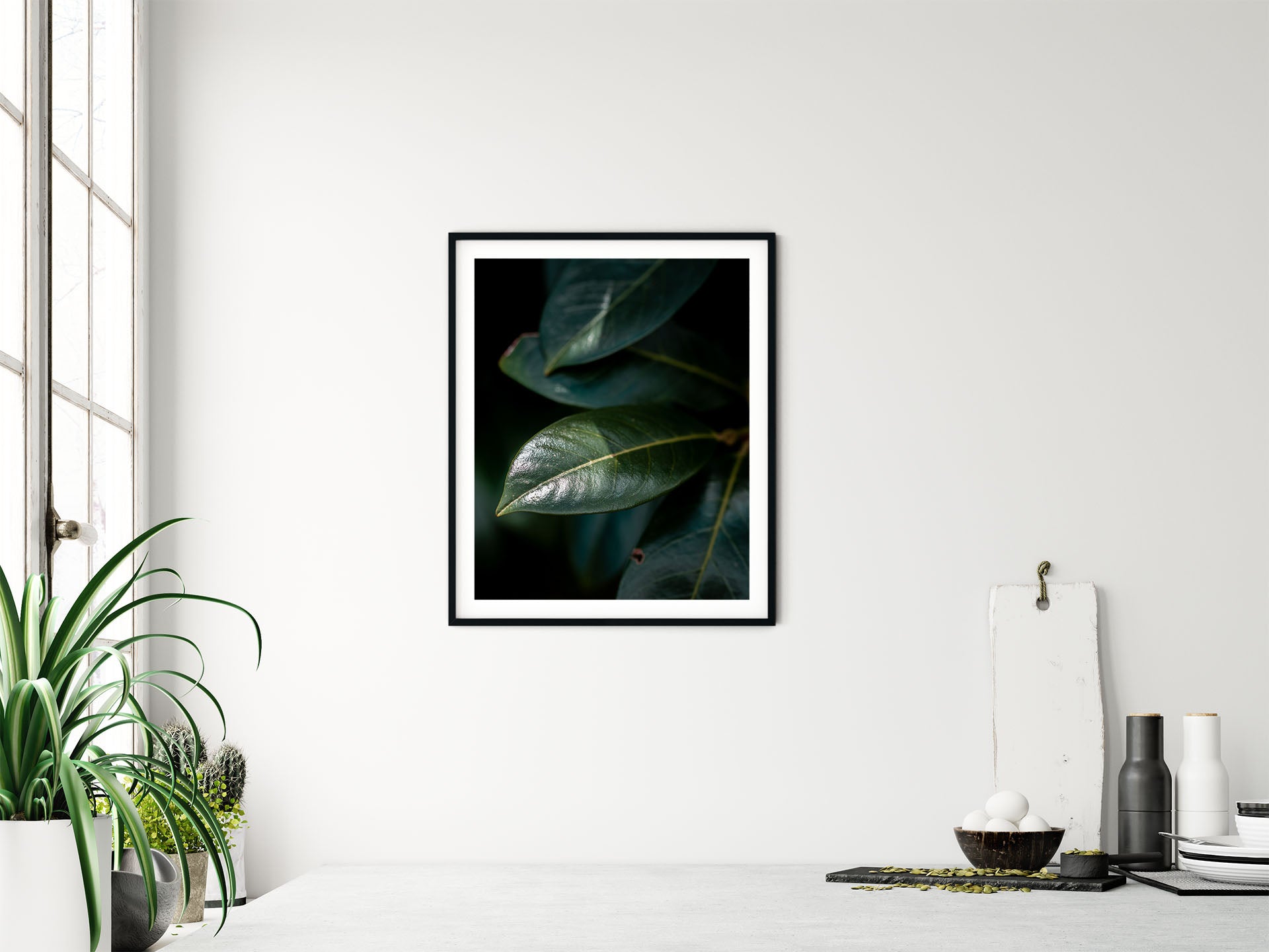 Blader | Fotokunst | Plakat | Poster | Mørkegrønn | Veggkunst