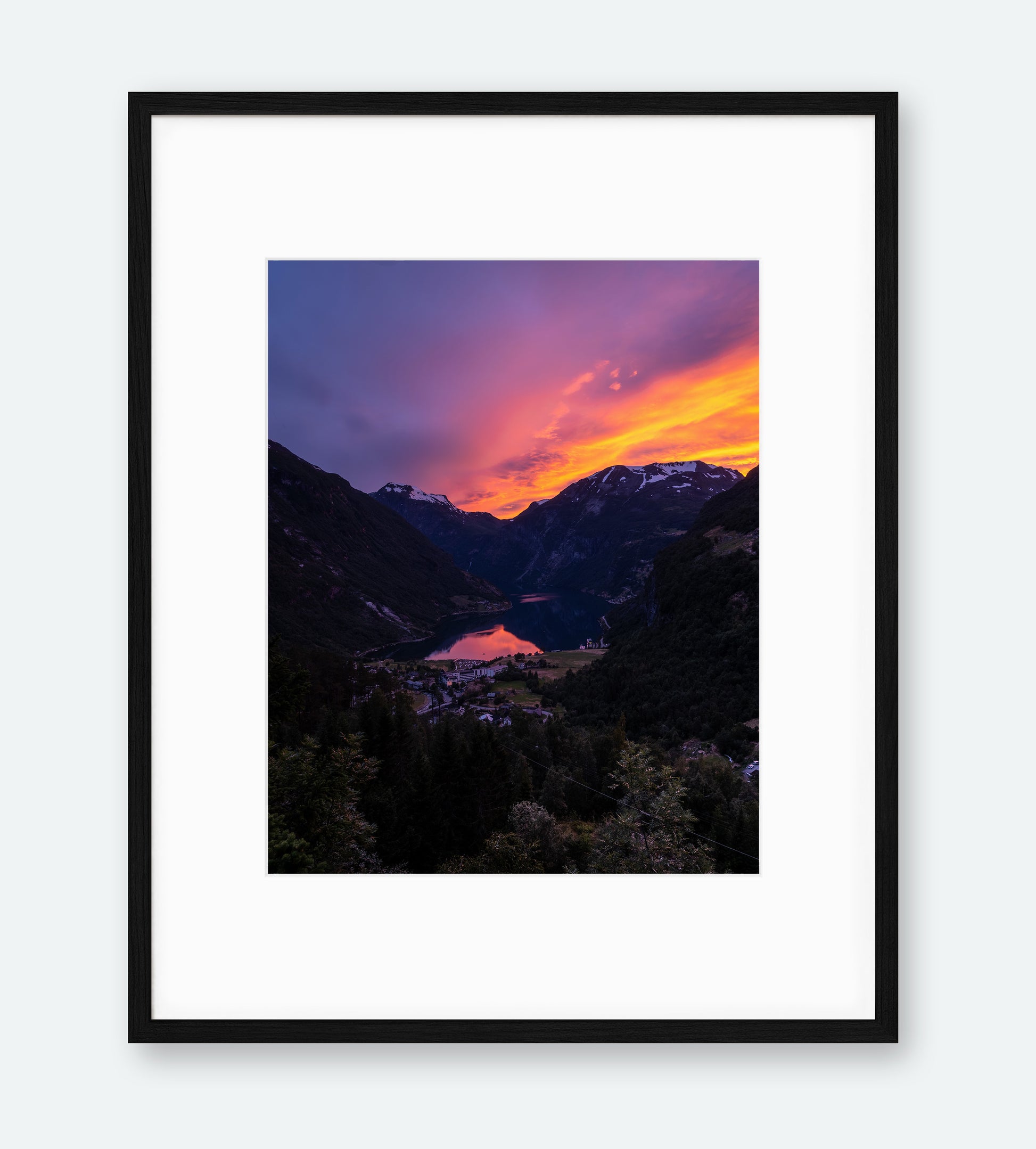 Solnedgang i Geiranger | Fotokunst | Plakat | Poster | Veggkunst