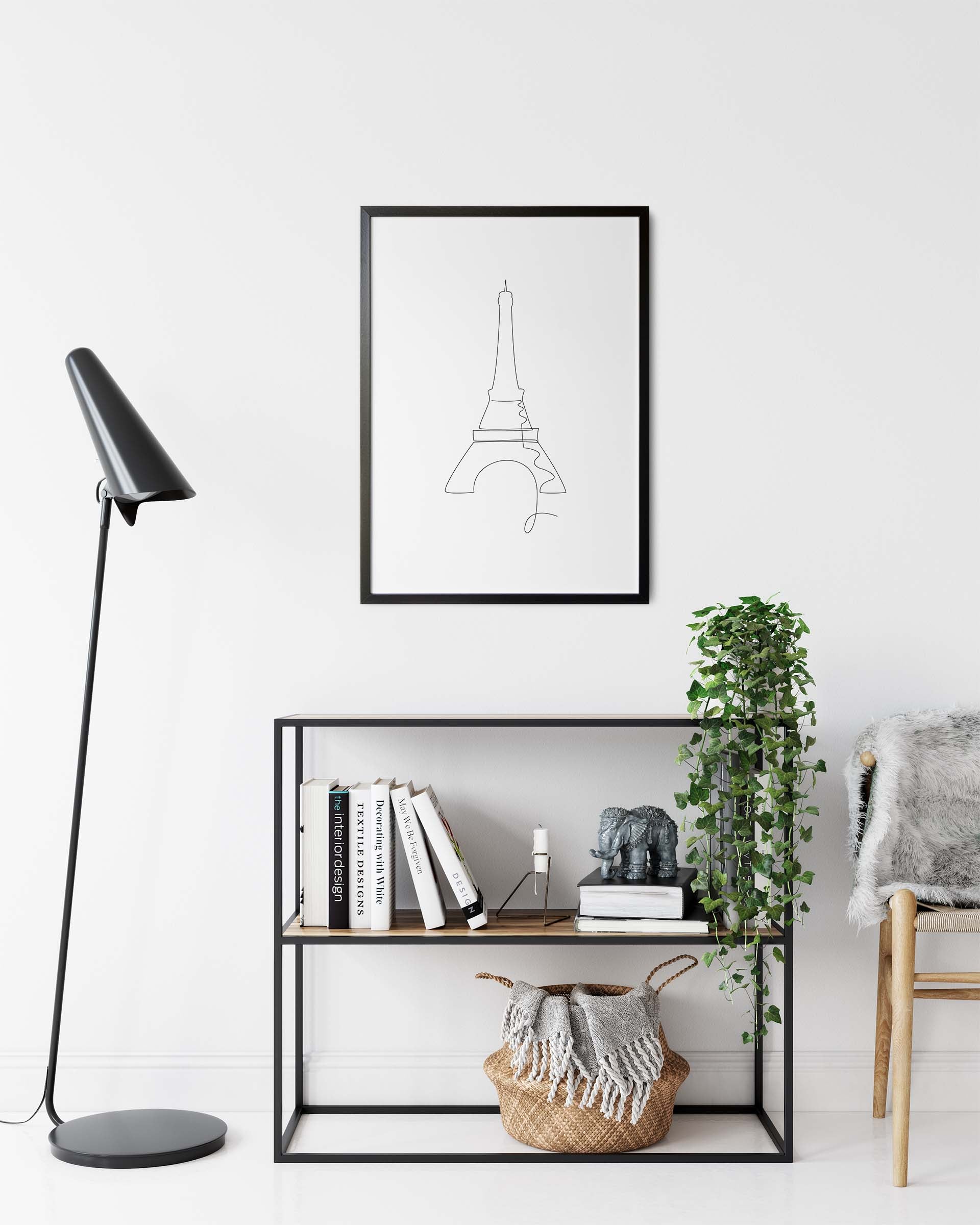 Eiffeltårnet | Line Art | Poster | Plakat | Abstrakt | Kunst | Paris | Frankrike