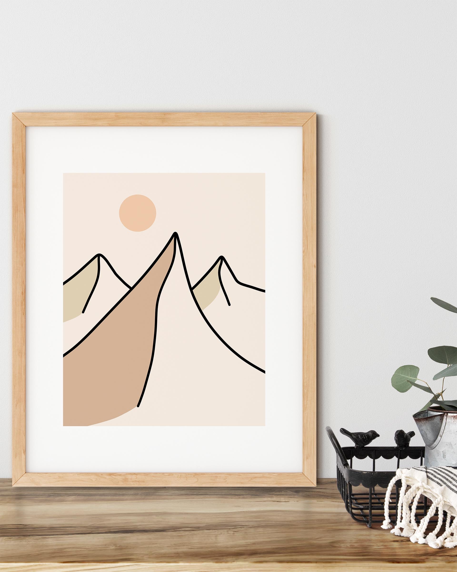 Enkelt Landskap nr.4 | Digital Kunst | Plakat | Poster | Veggkunst | Beige
