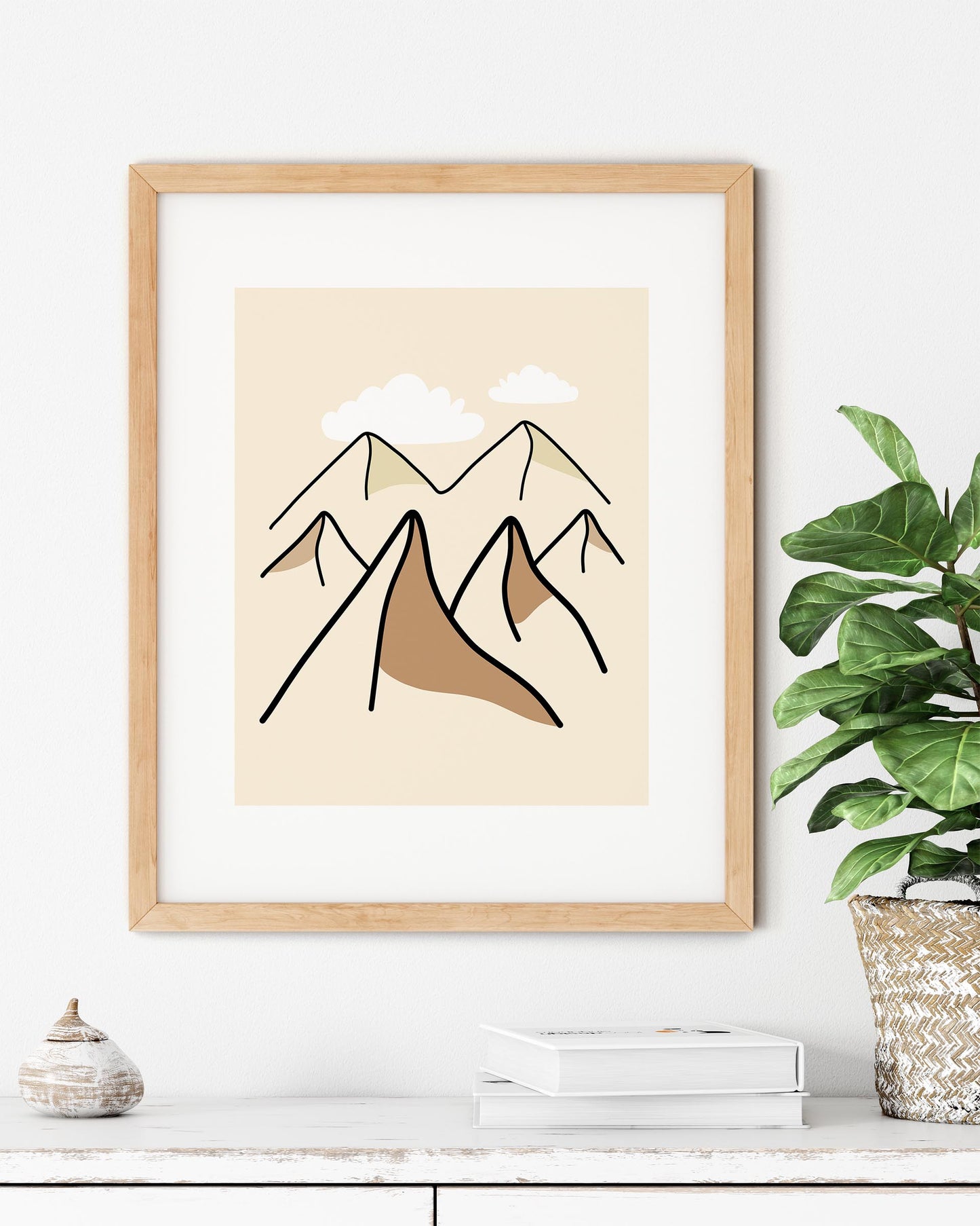 Enkelt Landskap nr.5 | Digital Kunst | Plakat | Poster | Veggkunst | Beige