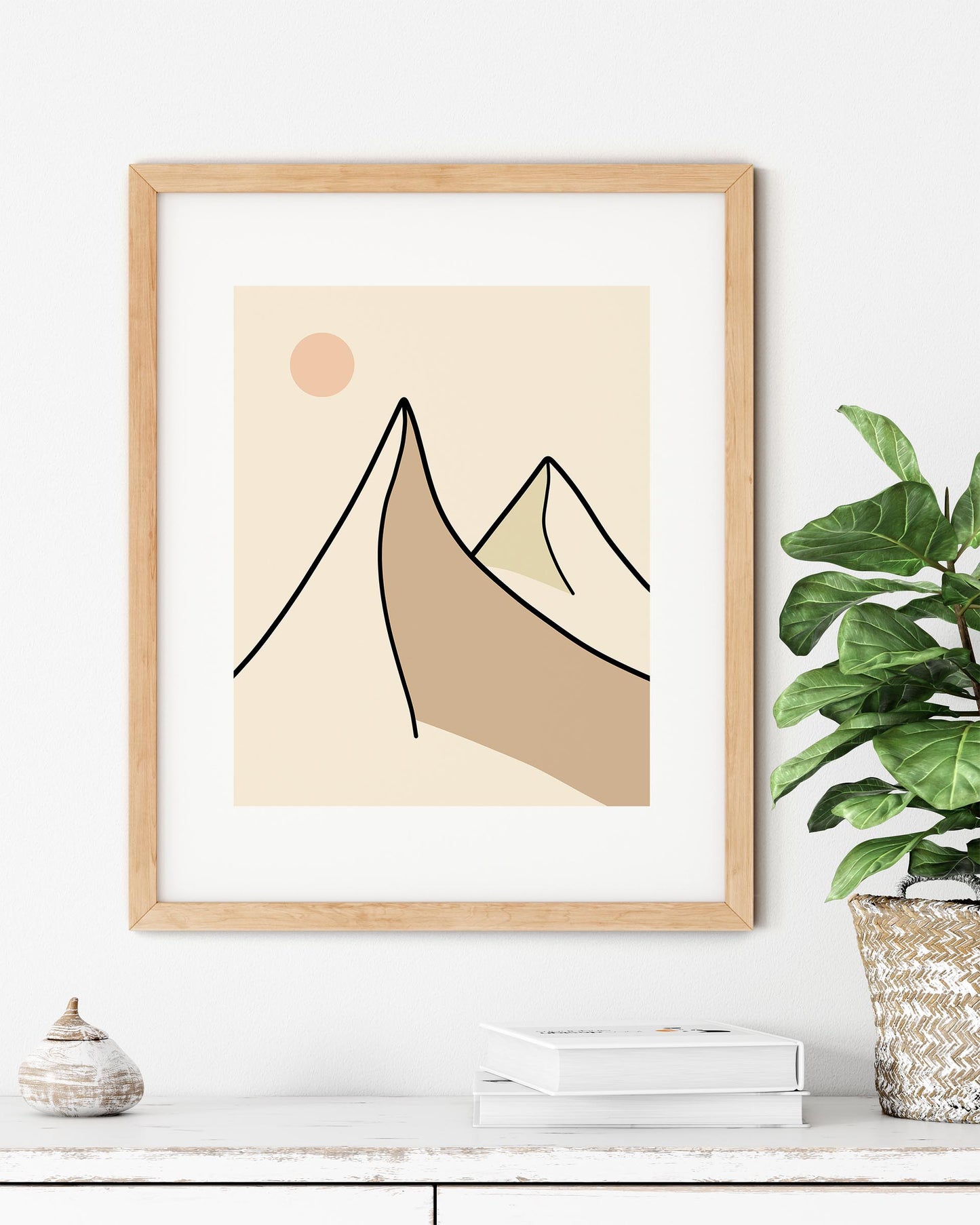 Enkelt Landskap nr.6 | Digital Kunst | Plakat | Poster | Veggkunst | Beige