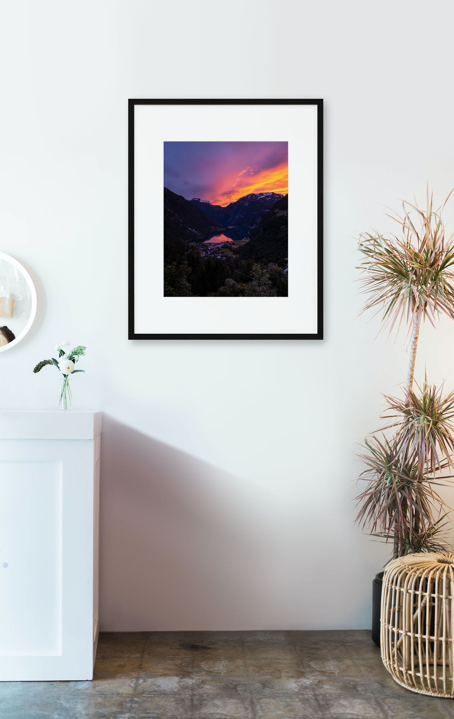 Solnedgang i Geiranger | Fotokunst | Plakat | Poster | Veggkunst
