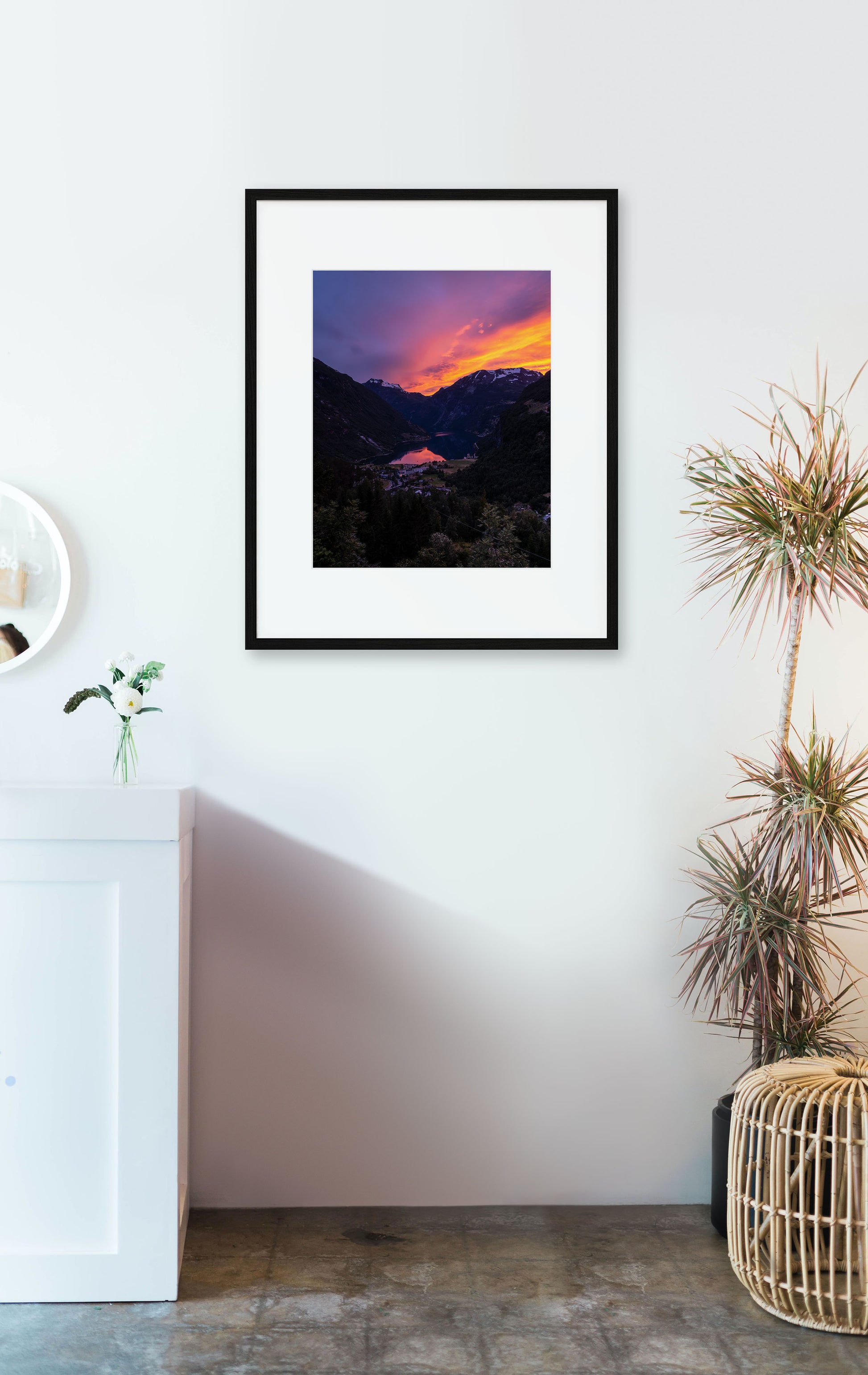 Solnedgang i Geiranger | Fotokunst | Plakat | Poster | Veggkunst
