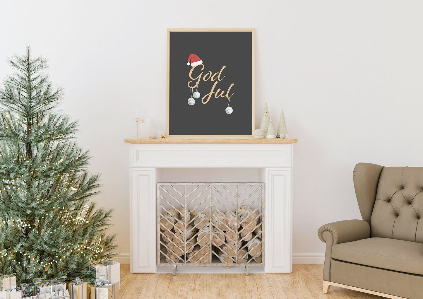 God Jul | Julepynt | Plakat | Poster | Juledekorasjon | Jul | dekor