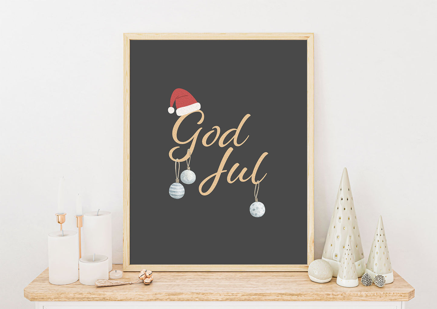God Jul | Julepynt | Plakat | Poster | Juledekorasjon | Jul | dekor