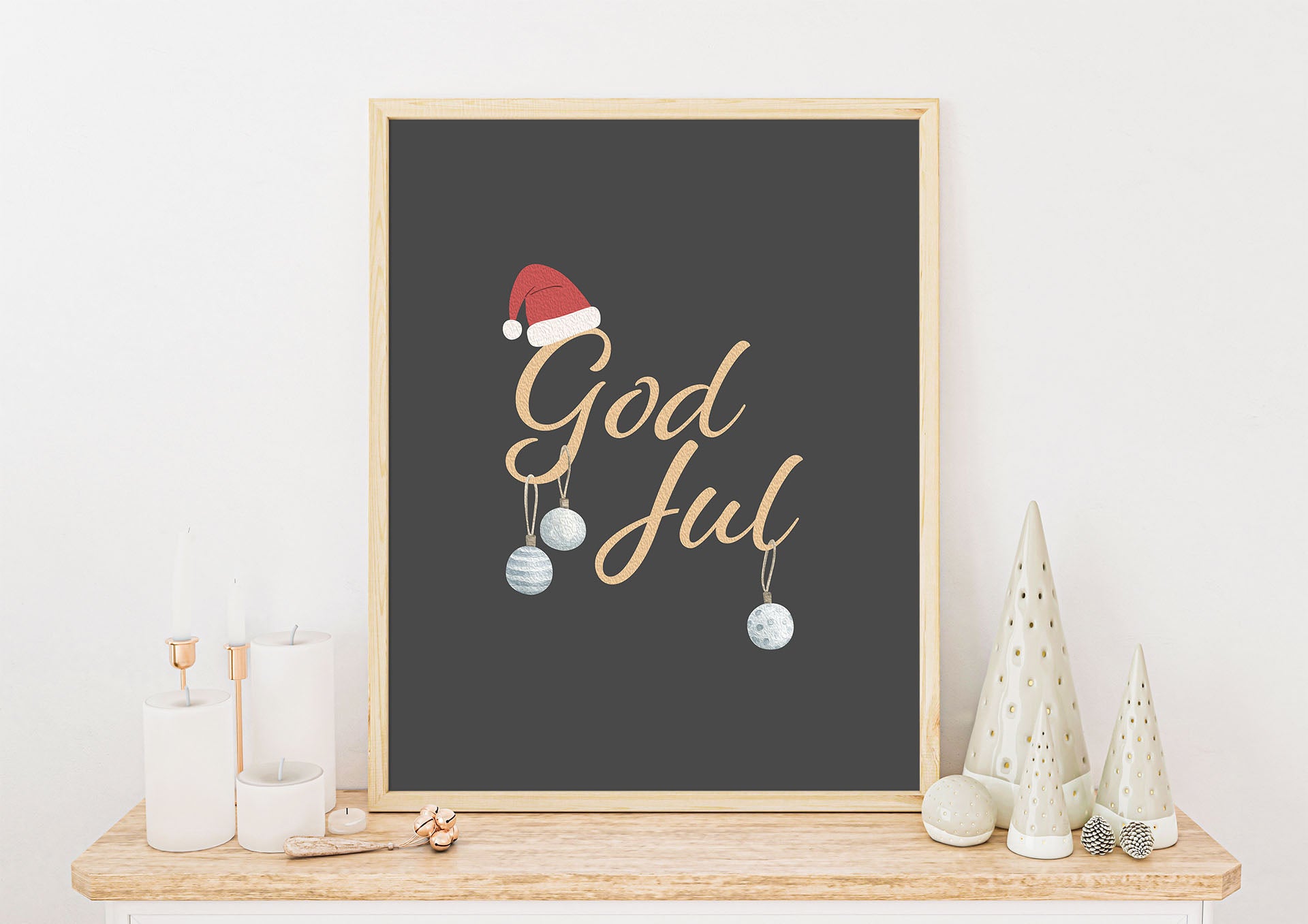 God Jul | Julepynt | Plakat | Poster | Juledekorasjon | Jul | dekor