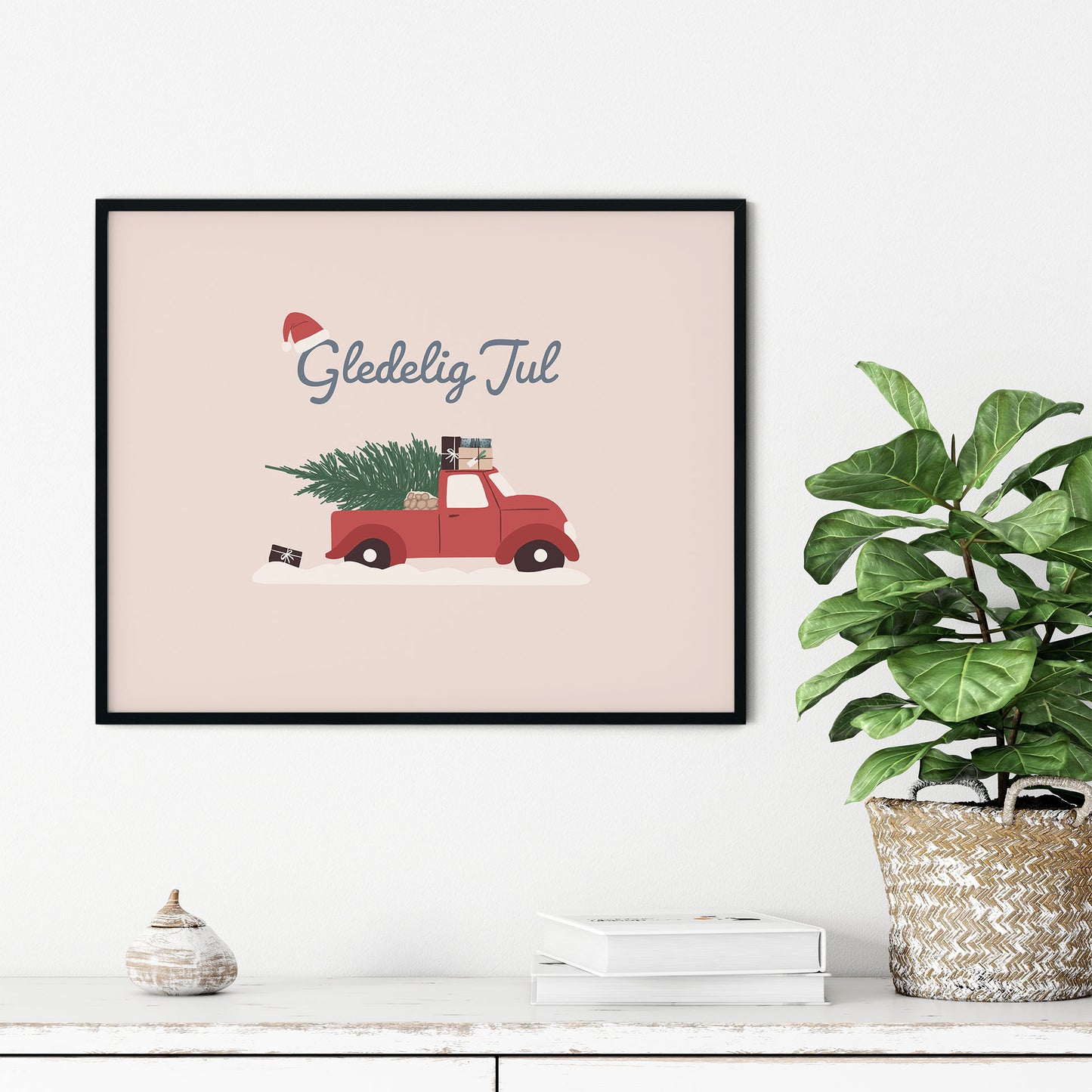 Julebil - Horisontal | Julepynt | Plakat | Poster | Jul | Juledekorasjon