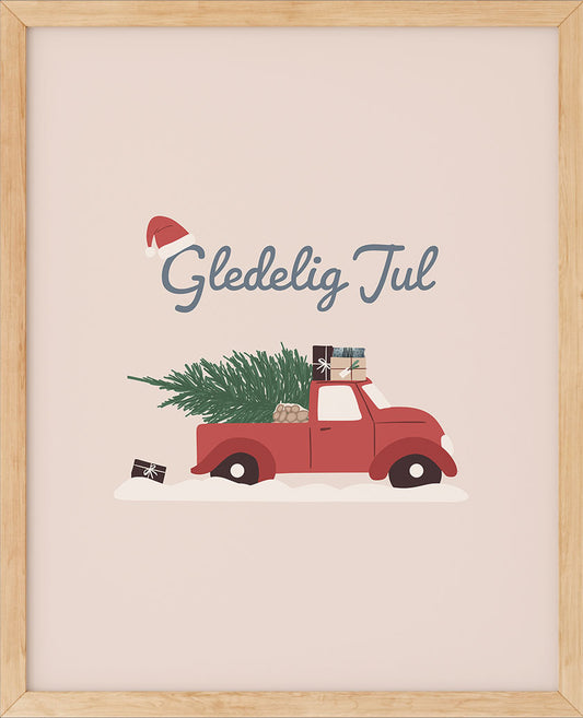Julebil | Julepynt | Plakat | Poster | Jul | Juledekorasjon