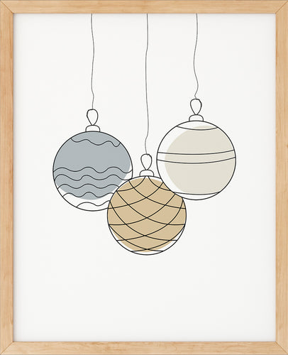 Julekuler Line Art | Julepynt | Plakat | Poster |  Jul | Juledekorasjon
