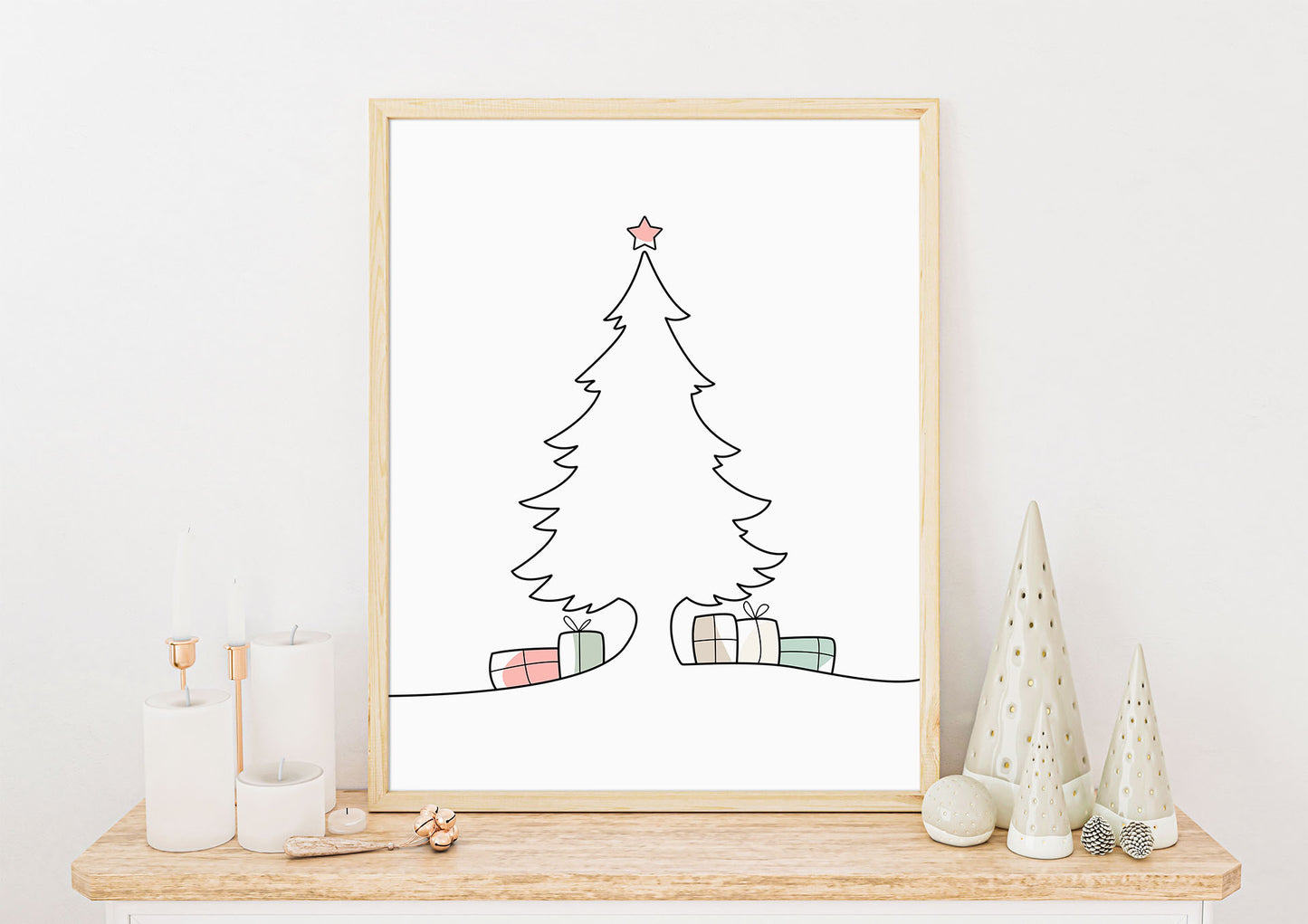 Juletre Line Art No.1 | Julepynt | Plakat