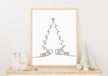 Last inn bildet i Galleri-visningsprogrammet, Juletre Line Art No.1 | Julepynt | Plakat
