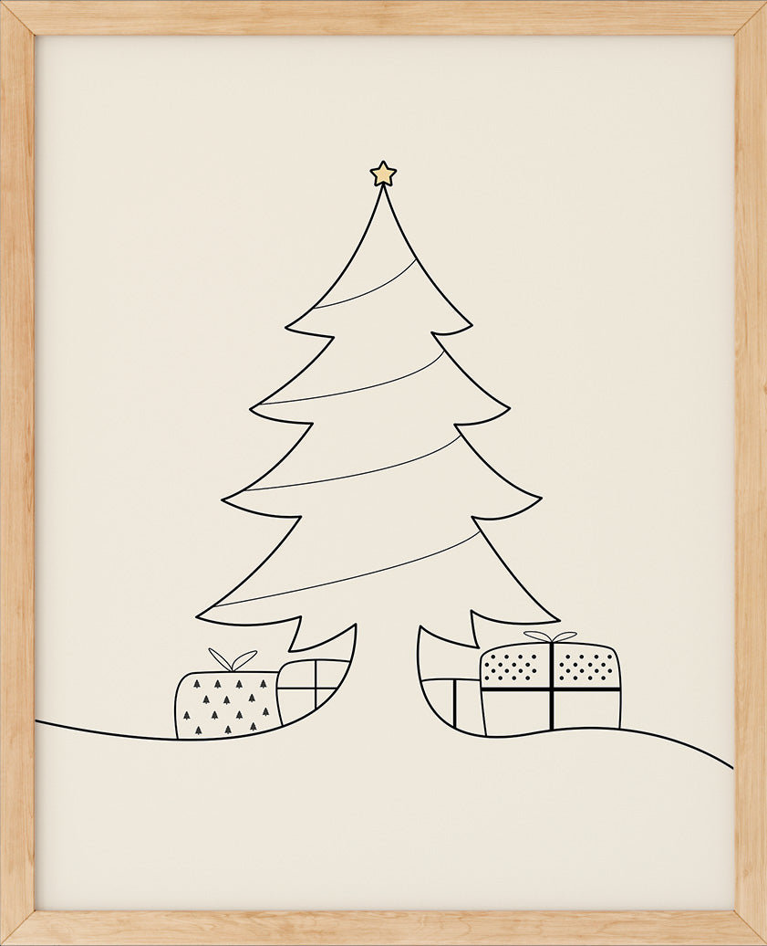 Juletre Line Art No.2 - Beige | Julepynt | Plakat | Poster | Jul | Juledekorasjon