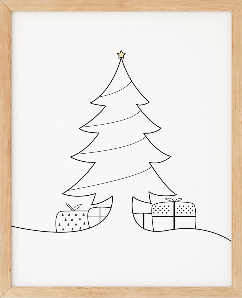 Juletre Line Art No.2 | Julepynt | Plakat | Poster | Jul | Juledekorasjon
