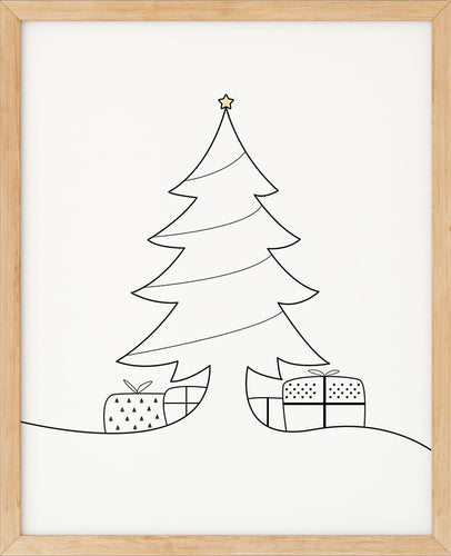 Juletre Line Art No.2 | Julepynt | Plakat | Poster | Jul | Juledekorasjon