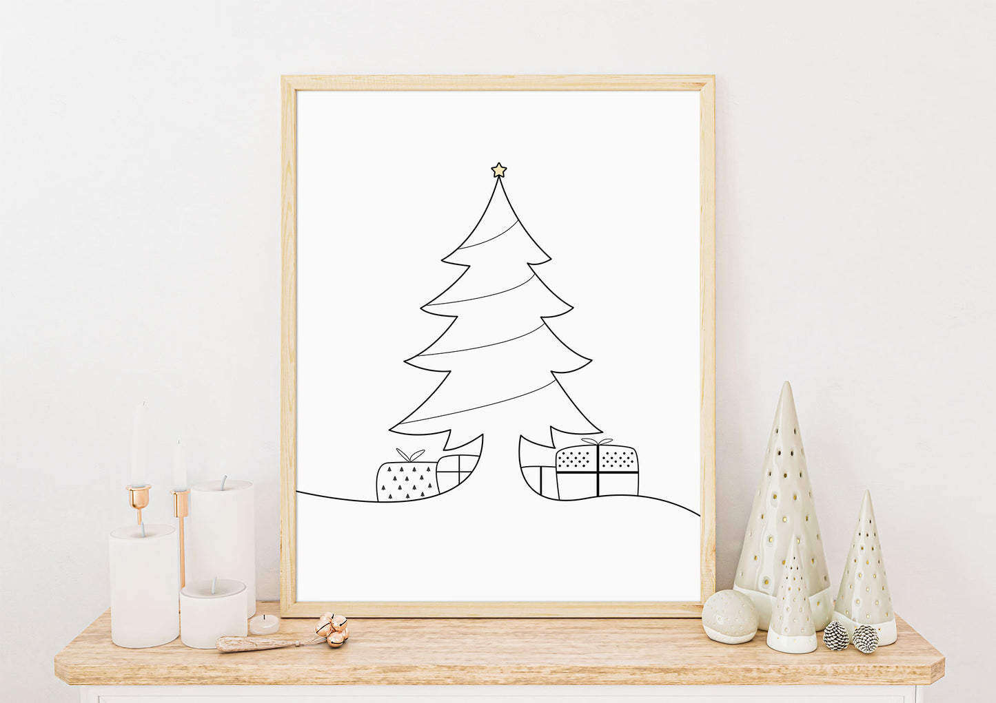 Juletre Line Art No.2 | Julepynt | Plakat | Poster | Jul | Juledekorasjon